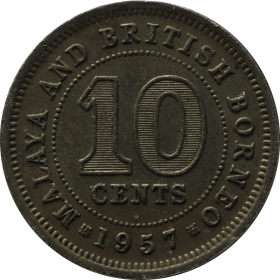 10 centow 1957 malaje a